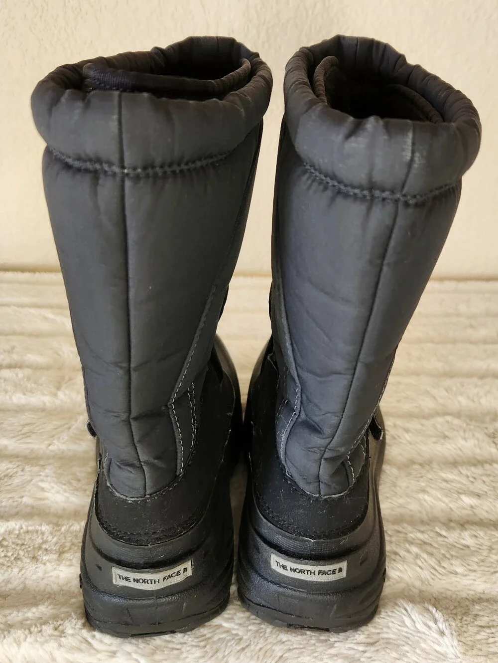 The North Face Black Winter Boot with Hook-and-Loop Strap